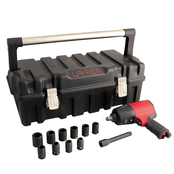 Urrea Twin hammer Comp. system 1/2" dr impact wrench and socket set (metric) UPC731KM - main